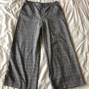 Plaid Wide Leg Crop Pant